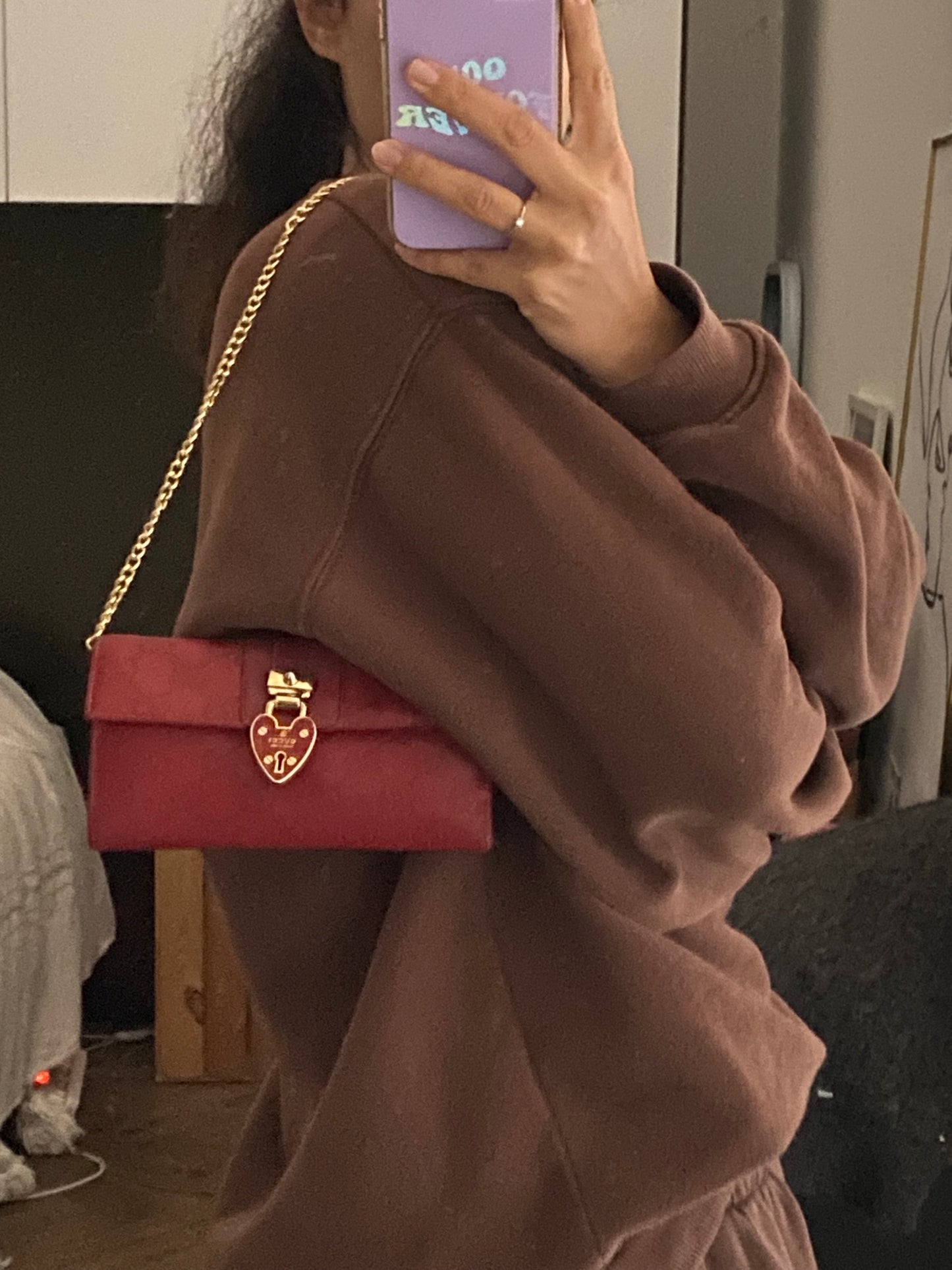 Gucci heart lock clutch