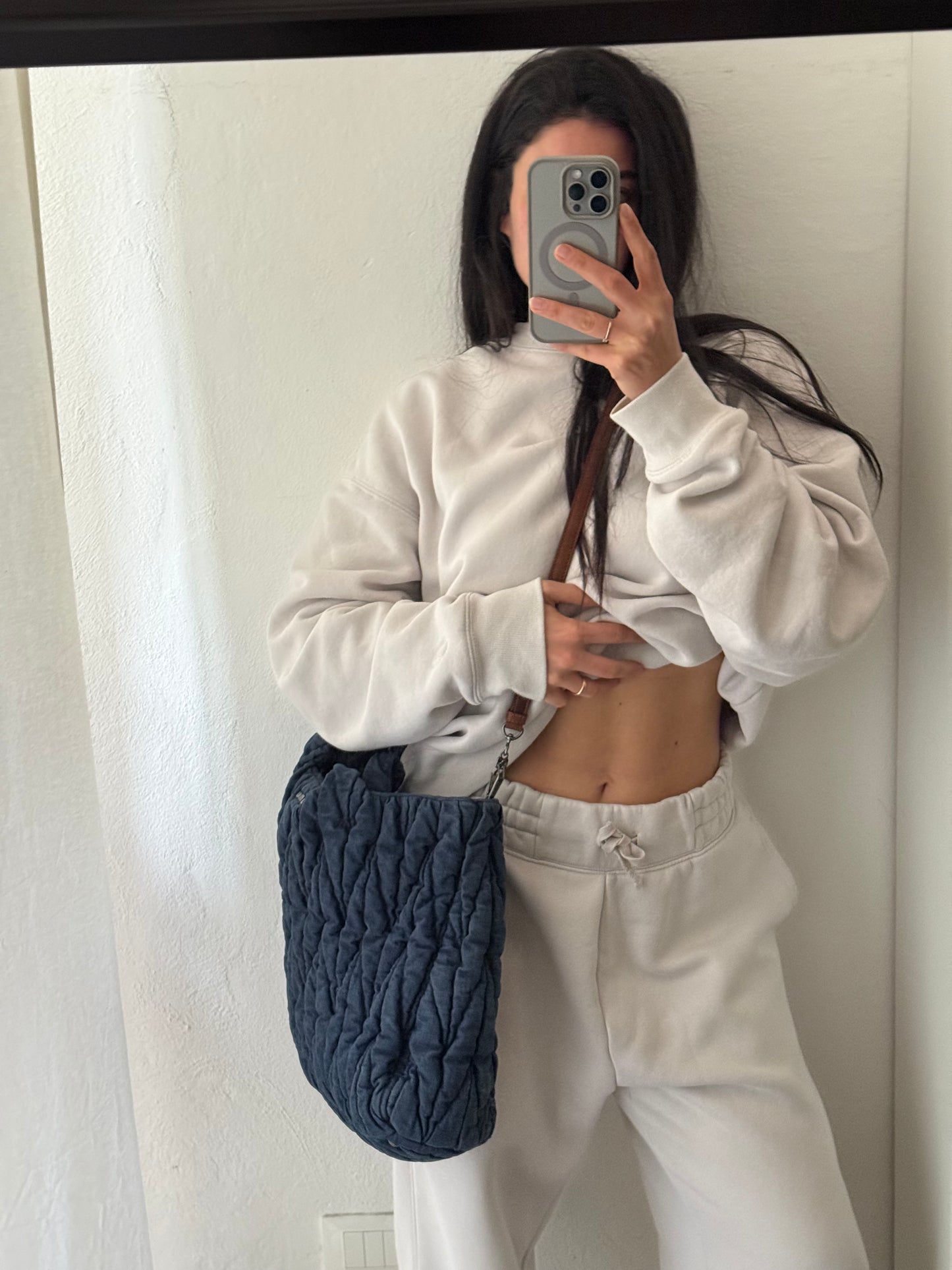 Miu Miu denim shopping tote