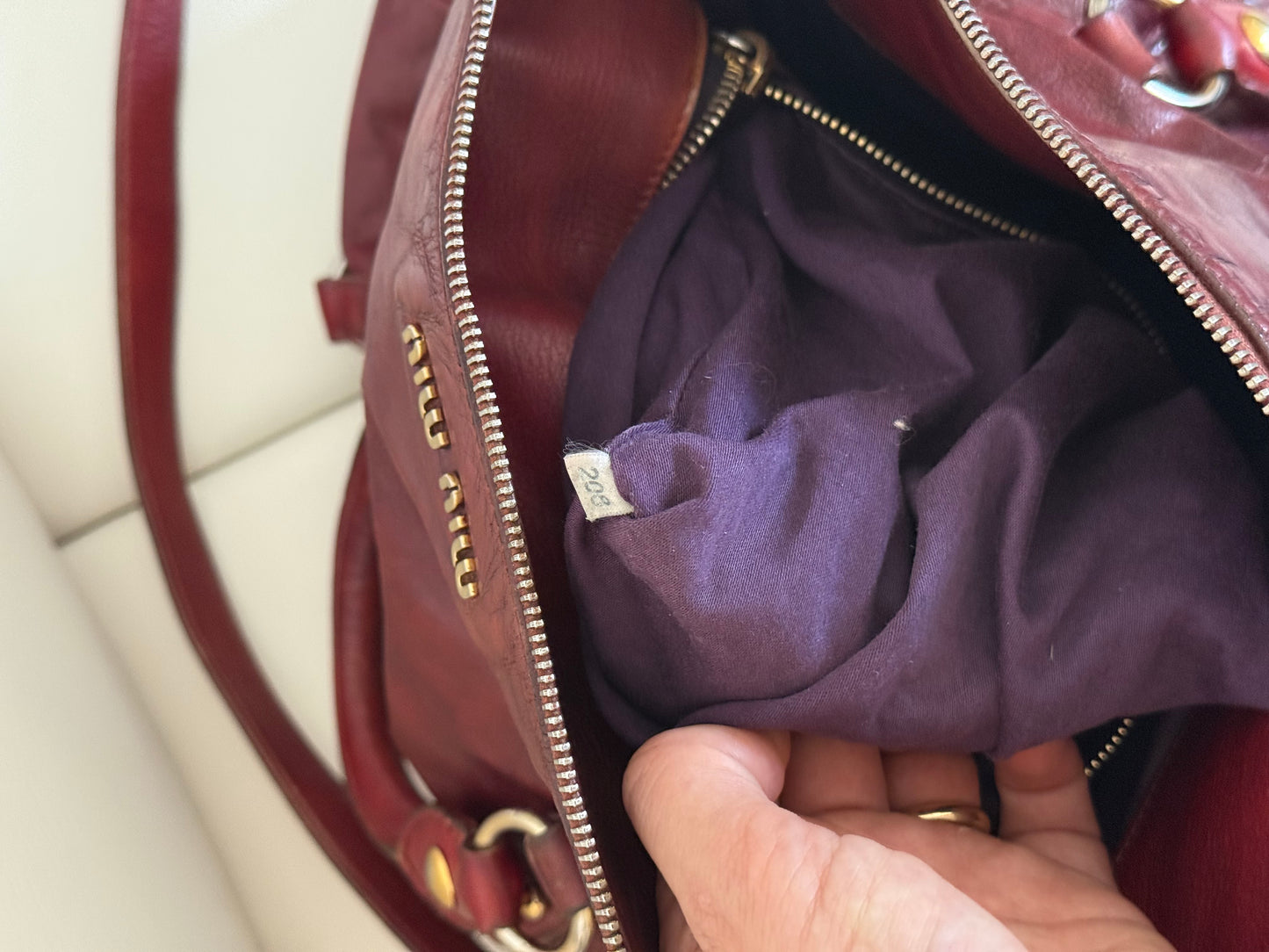 Miu miu bow bag borgogna