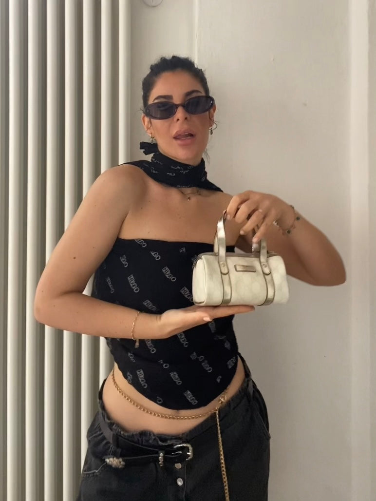 Gucci mini boston supreme joy silver