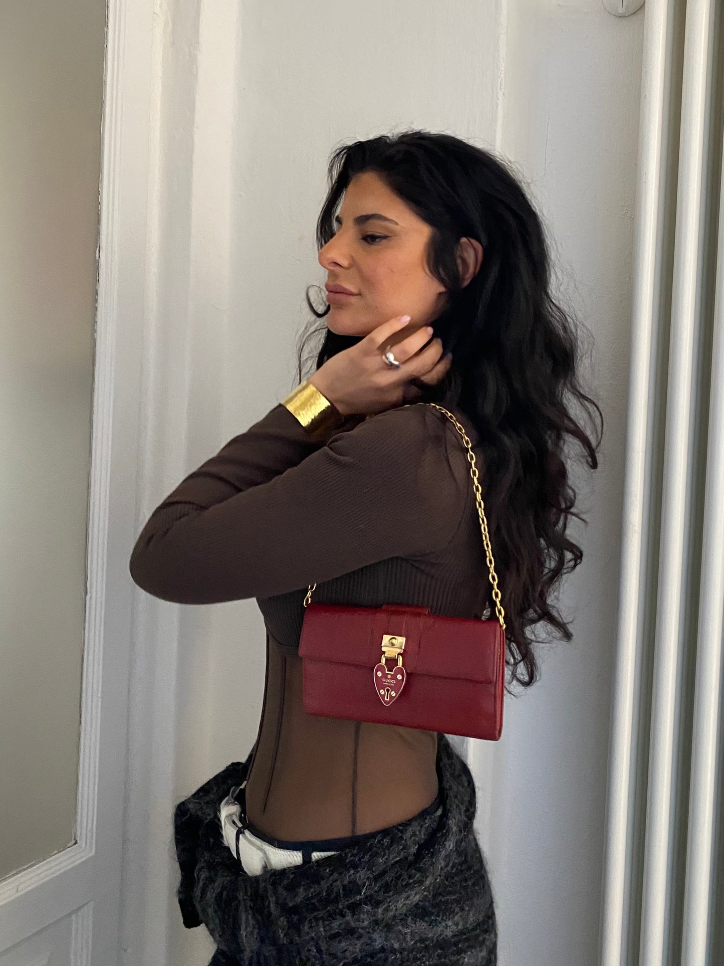 Gucci Love Lock Red Clutch