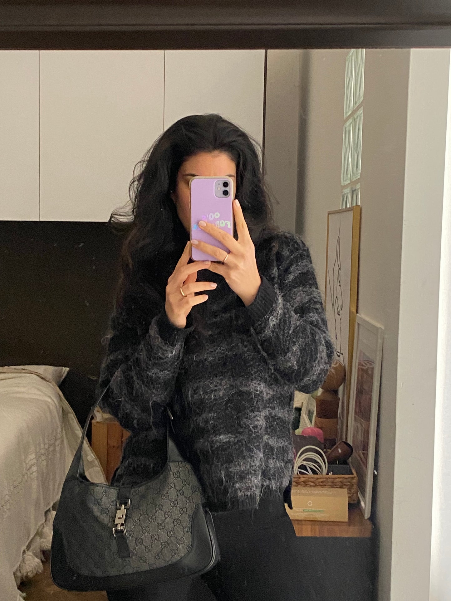 Gucci Jackie monogram gray denim