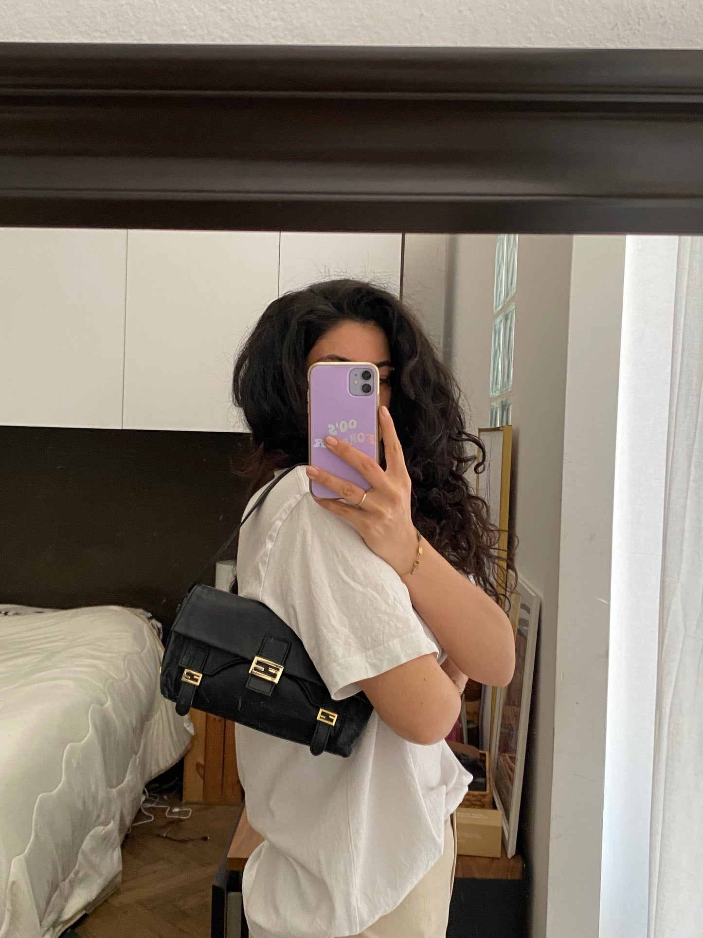 Fendi sweety baguette black leather