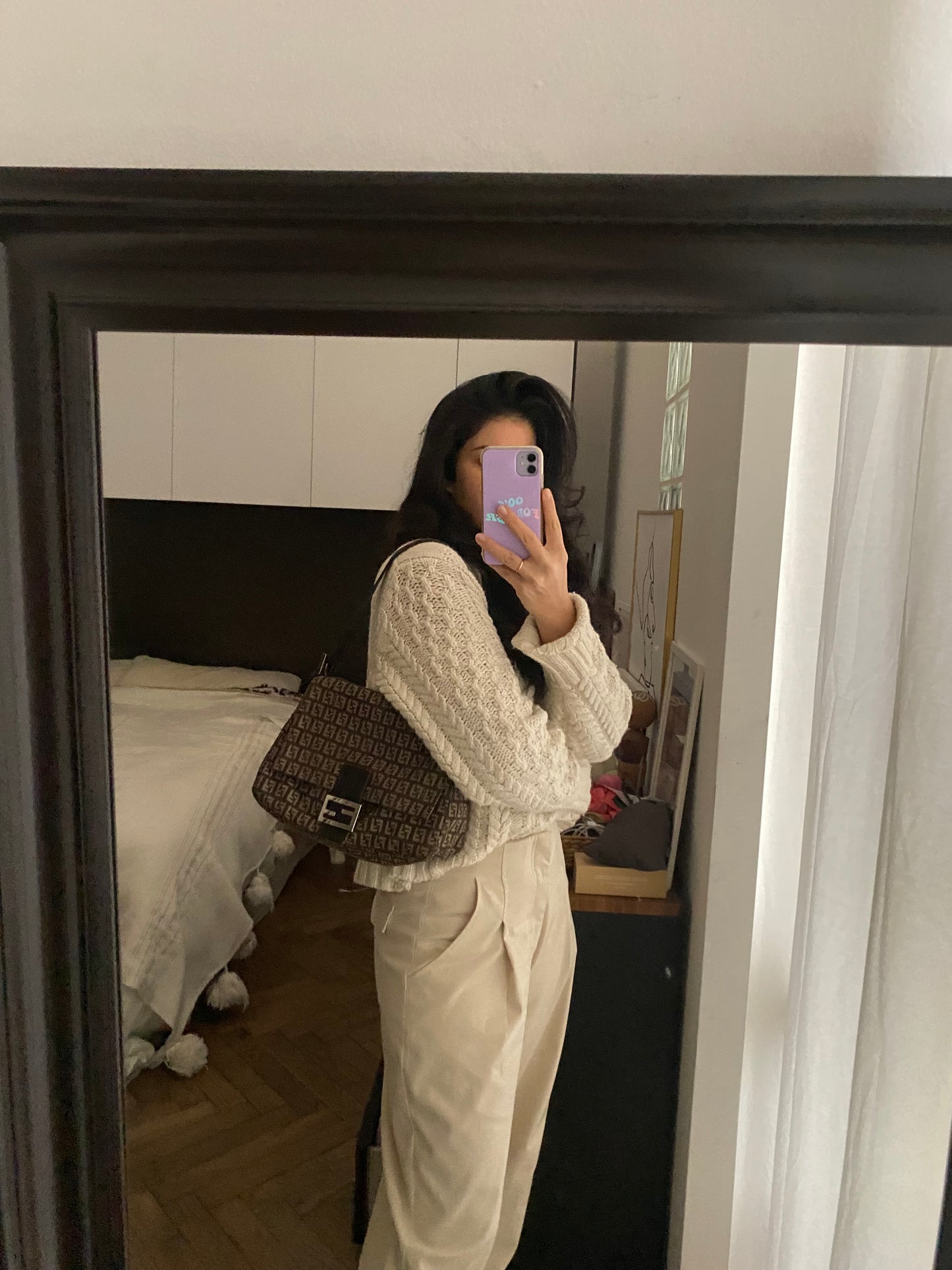 Fendi mom baguette zucchini brown