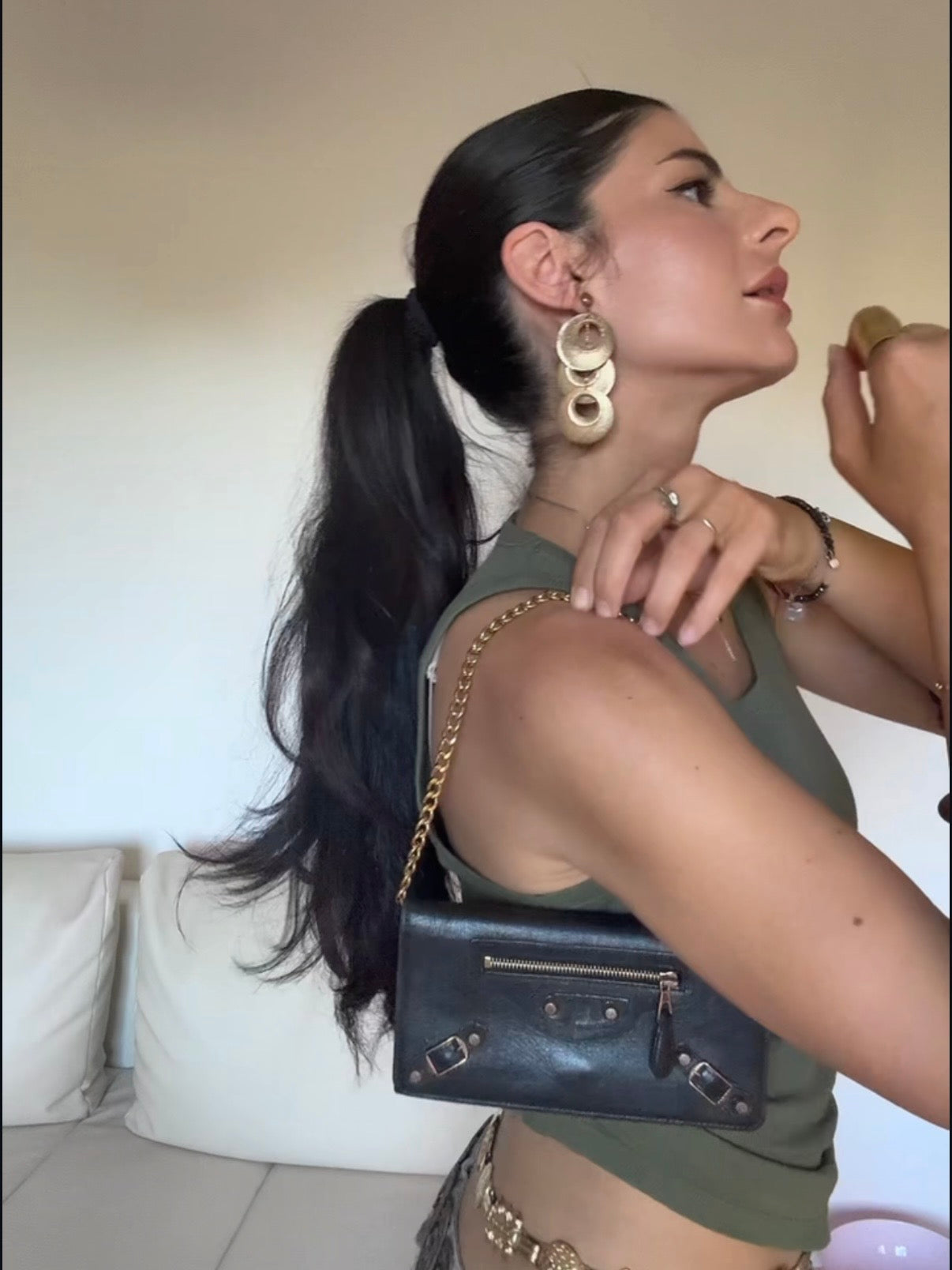 Balenciaga pochette portafoglio nero rose gold