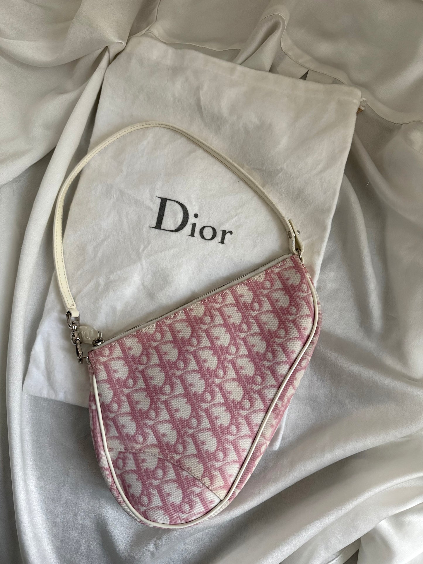 Dior mini saddle monogram rosa