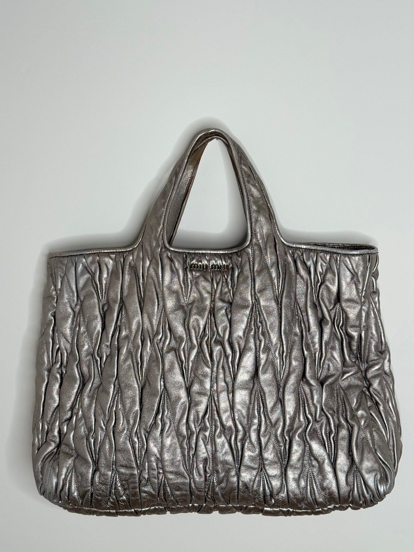 Miu Miu shopping tote argento