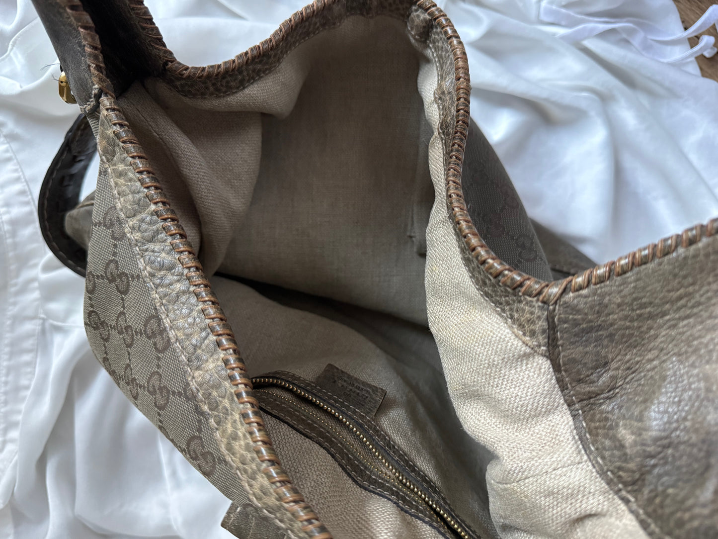 Gucci new Jackie hobo era Frida Giannini monogram khaki