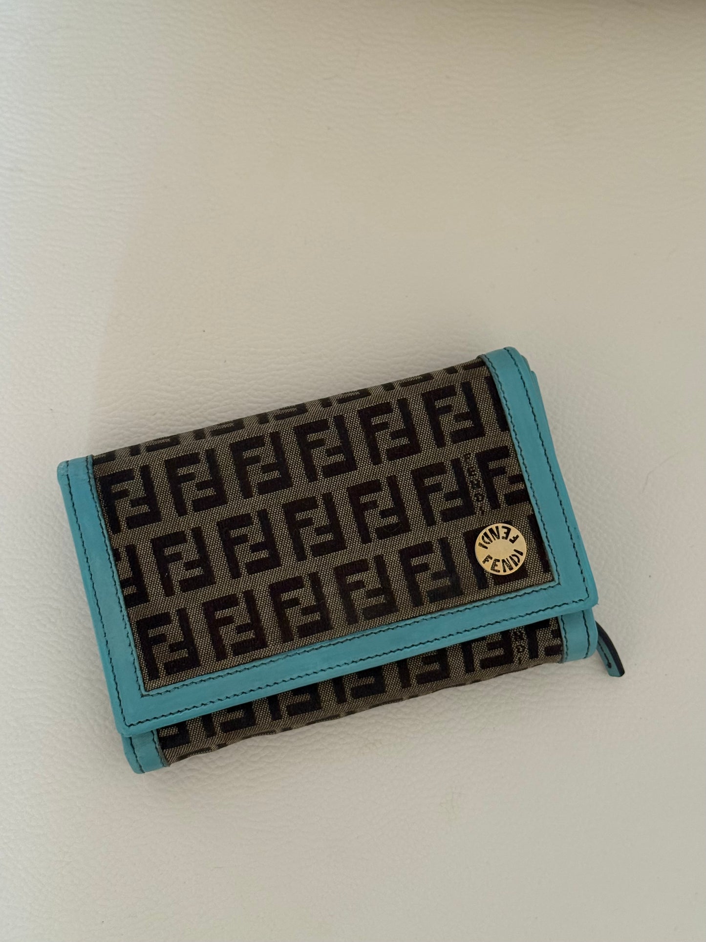 Fendi portafoglio zucchino turchese medio