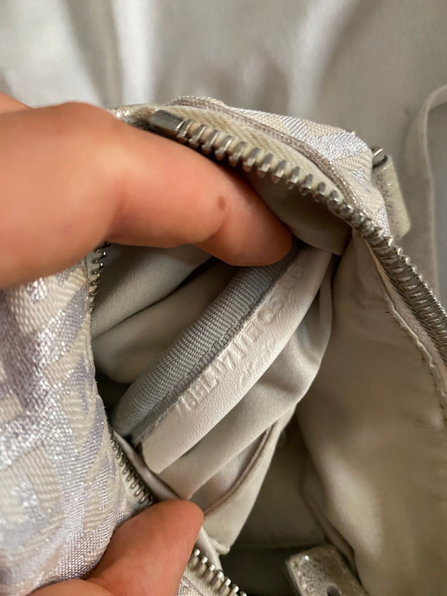 Fendi mini monogram zucchini bag in silver