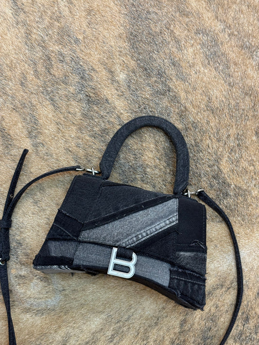 Balenciaga hourglass patchwork denim small