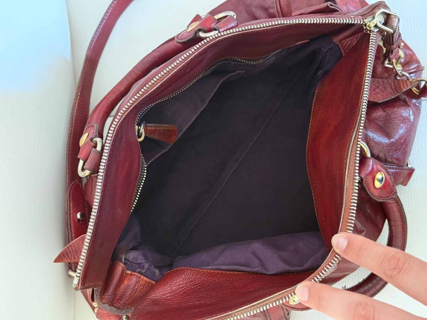 Miu miu bow bag borgogna