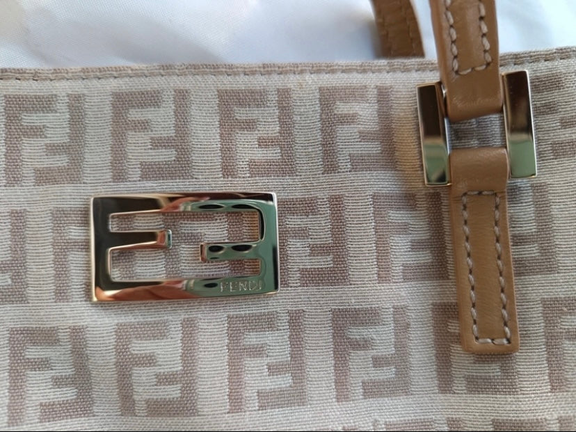 Fendi beige zucchini tote