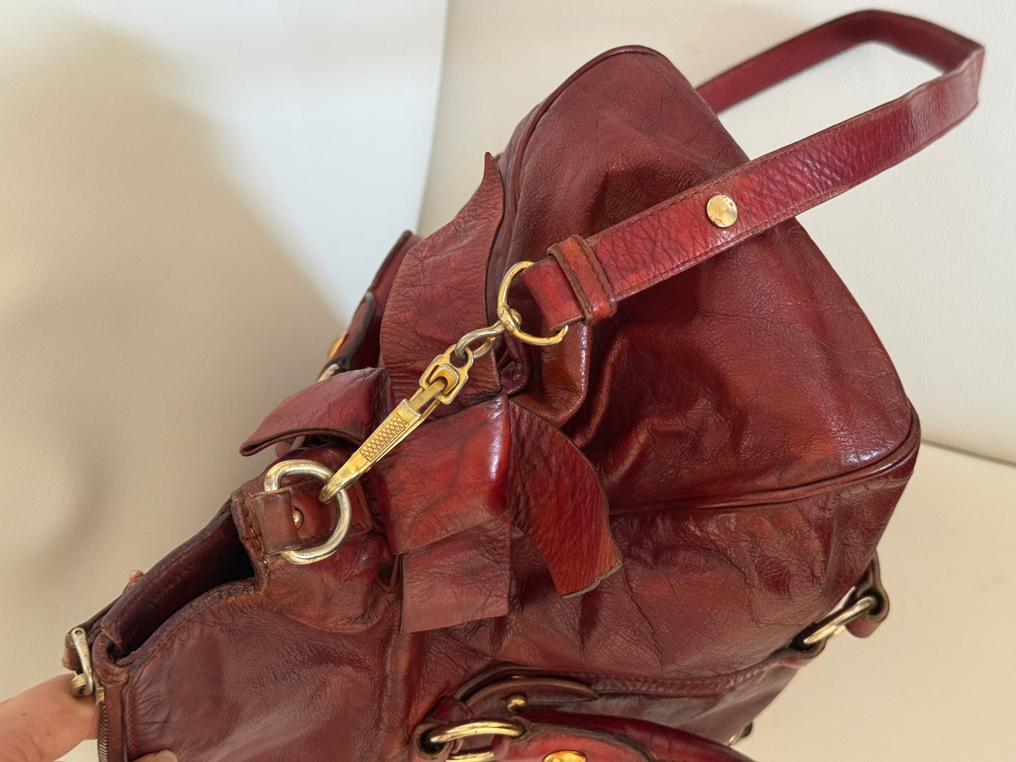 Miu miu bow bag borgogna