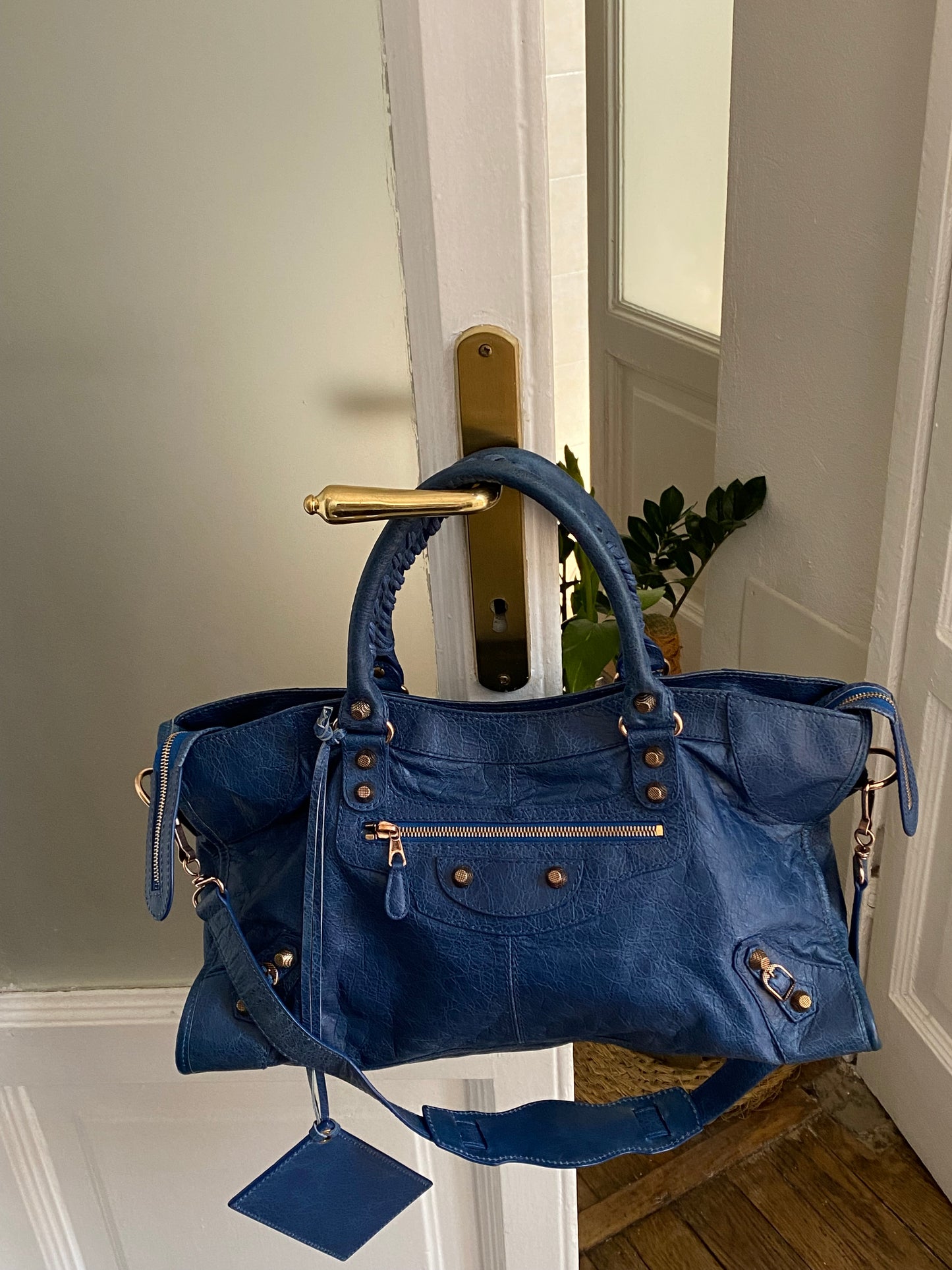 Balenciaga city bleu cobalt s/s 2012 giant hw rose gold