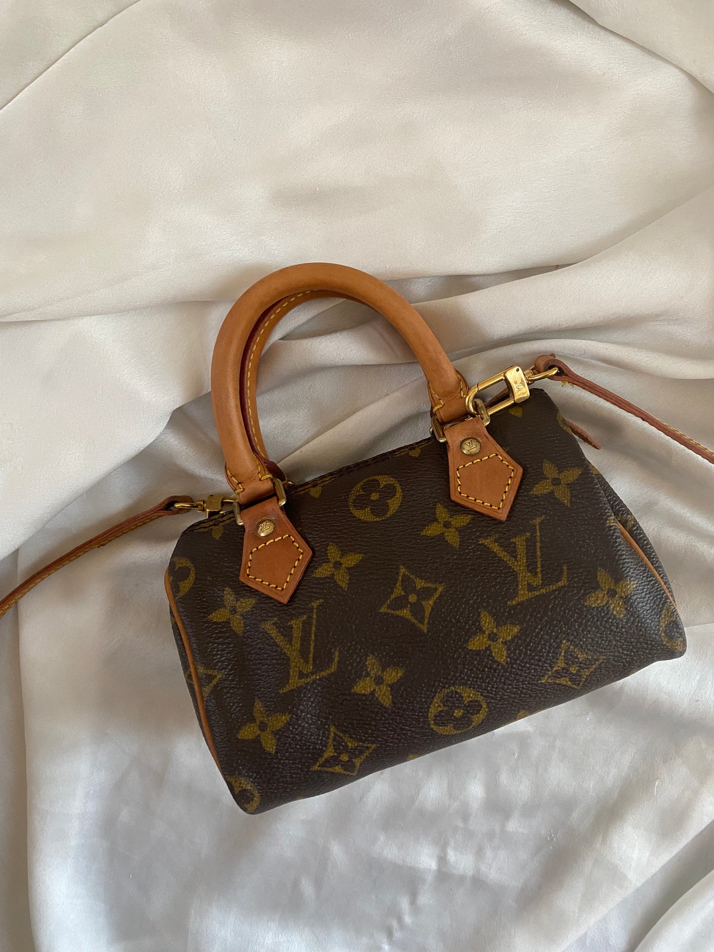 Louis Vuitton Nano Speedy monogram with shoulder strap