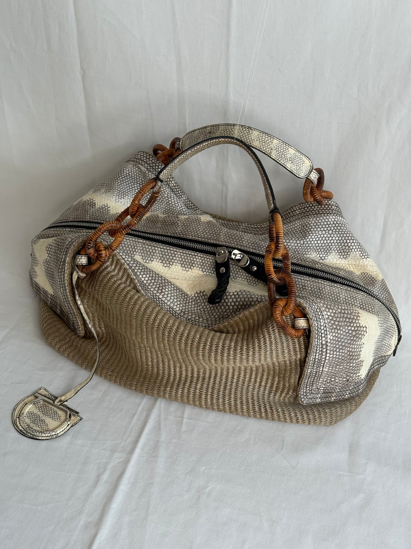 Salvatore Ferragamo rafia e pitone