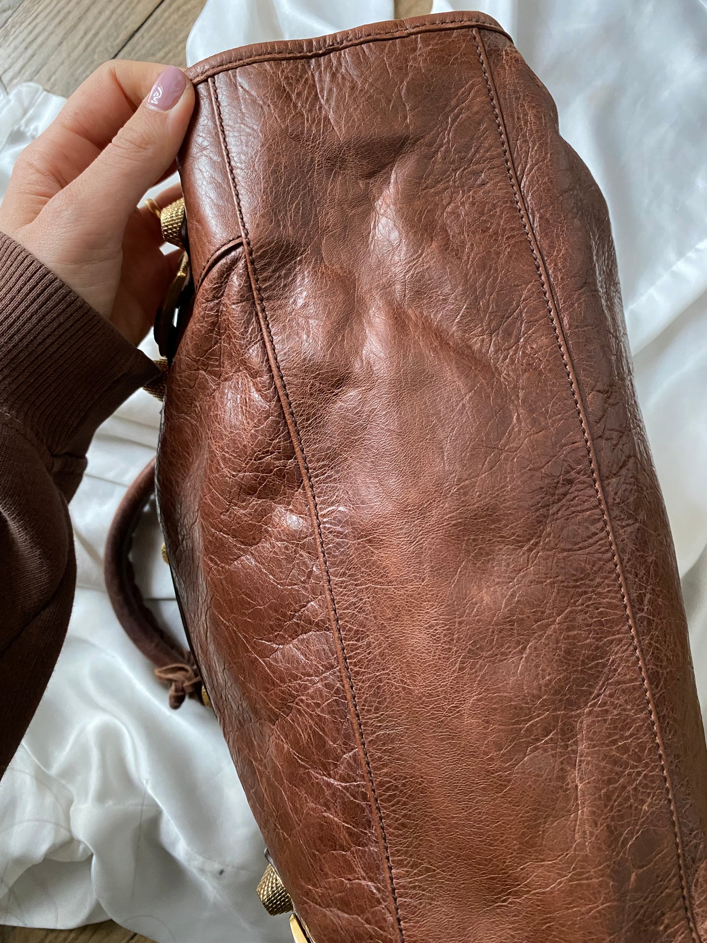 Balenciaga city chataigne giant hw gold