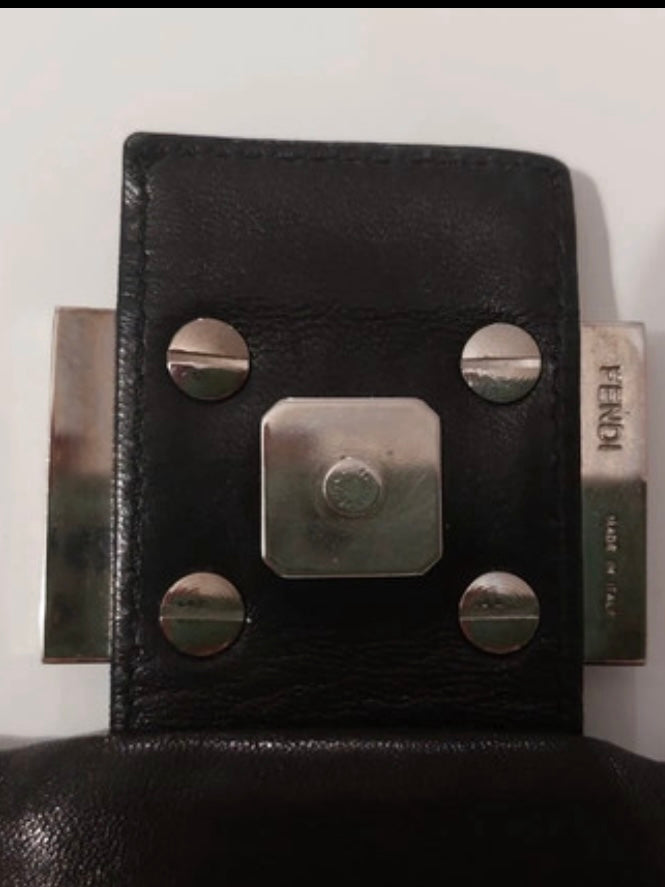 Fendi mom black leather red interior