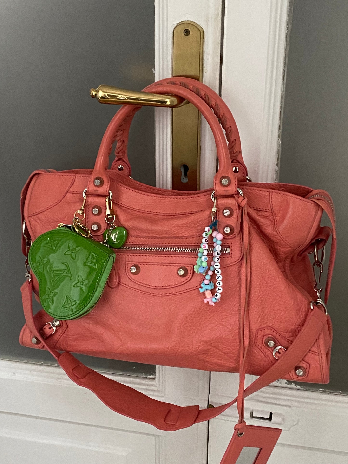 Balenciaga city rose azalea giant hw silver