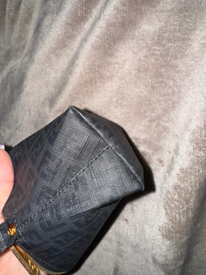Fendi black zucchini clutch bag