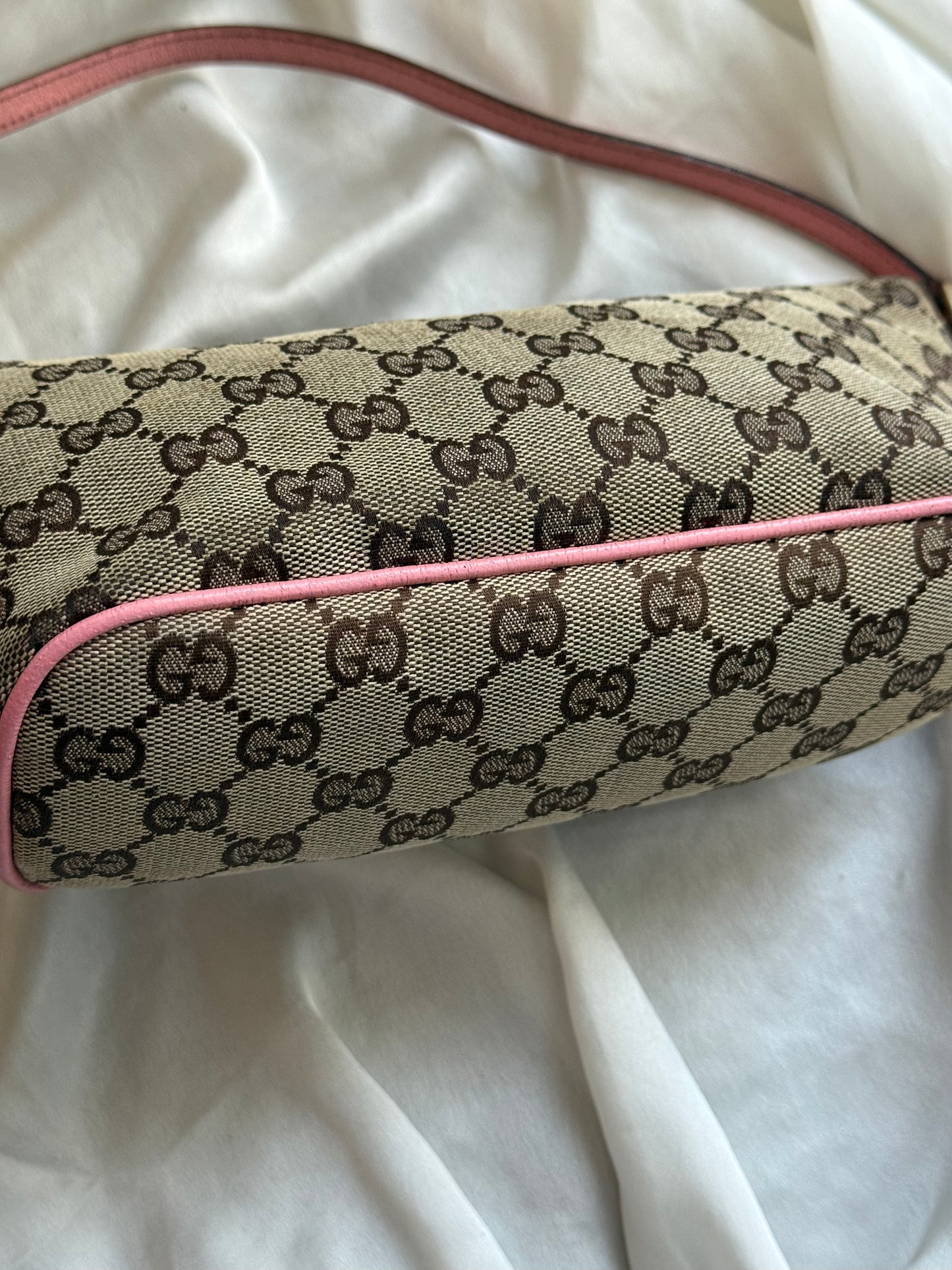 Gucci boat monogram marrone e rosa