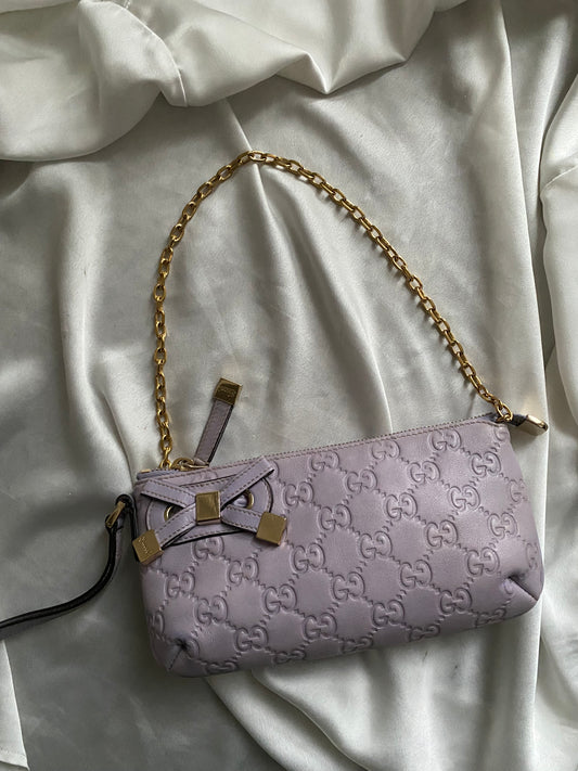 Gucci monogram lilac clutch