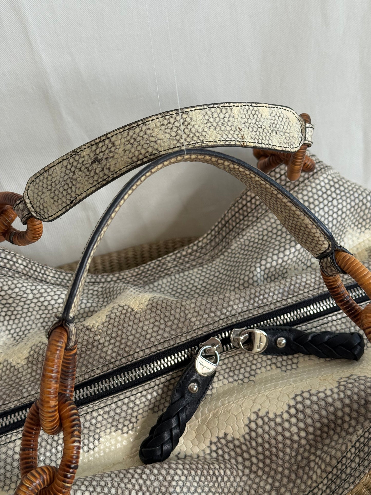 Salvatore Ferragamo rafia e pitone