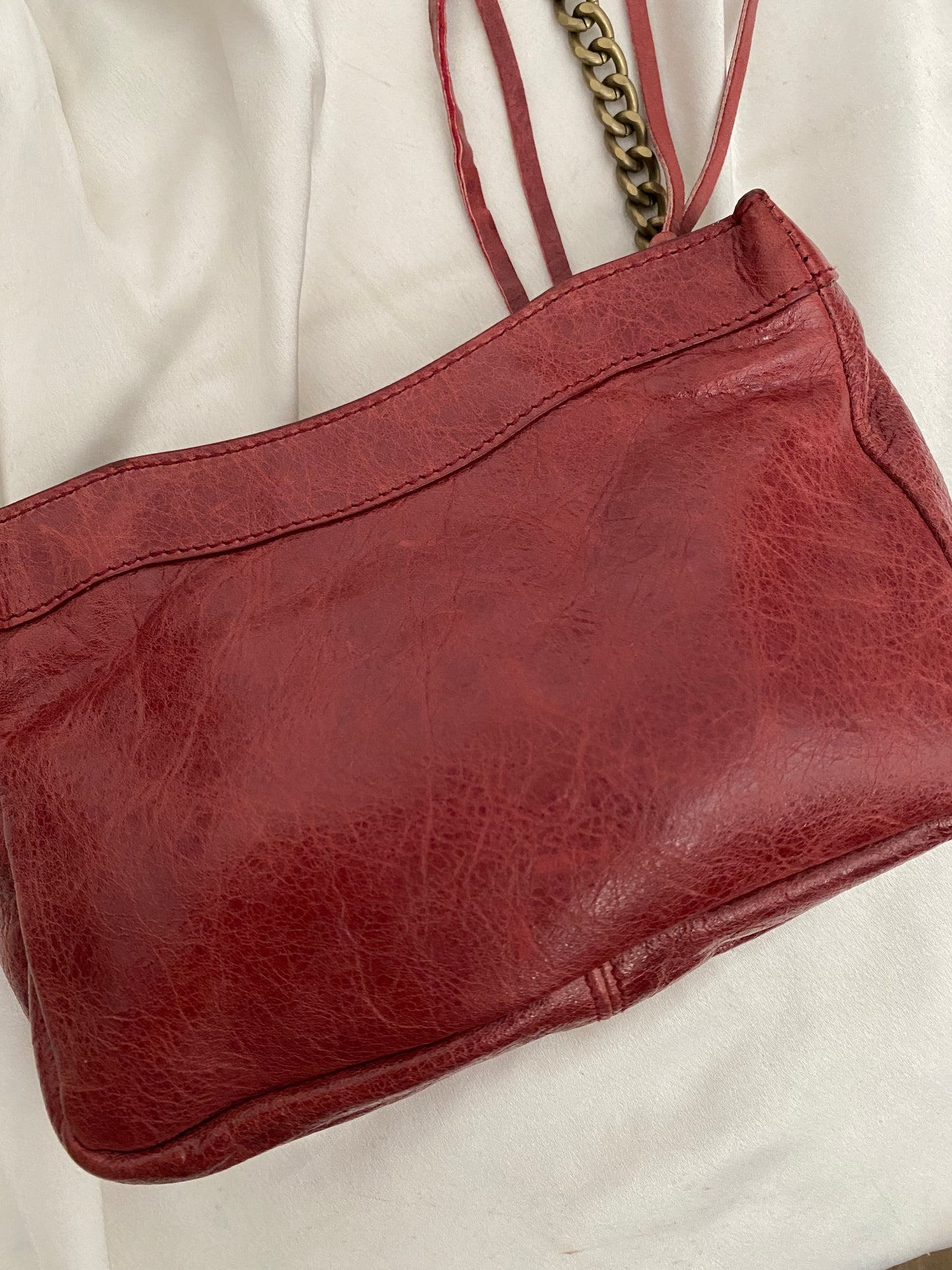 Balenciaga motocross burgundy clutch bag