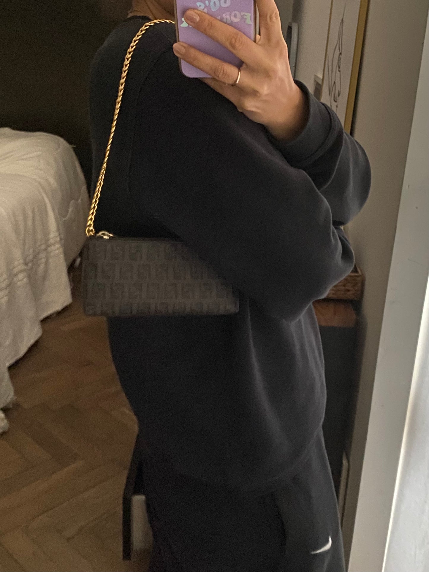 Fendi mini clutch bag zucchini monogram brown