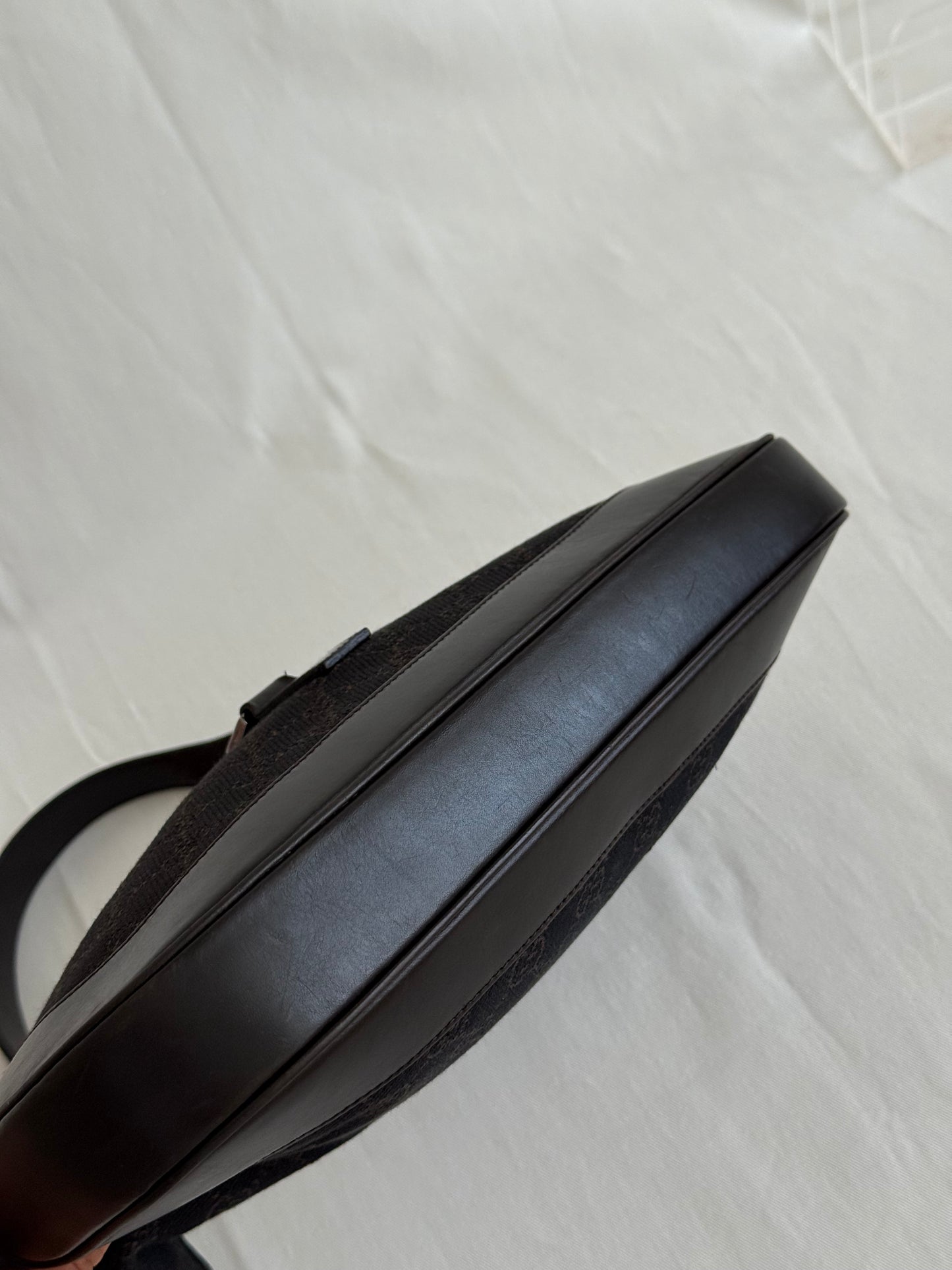 Gucci Jackie monogram denim chocolate brown