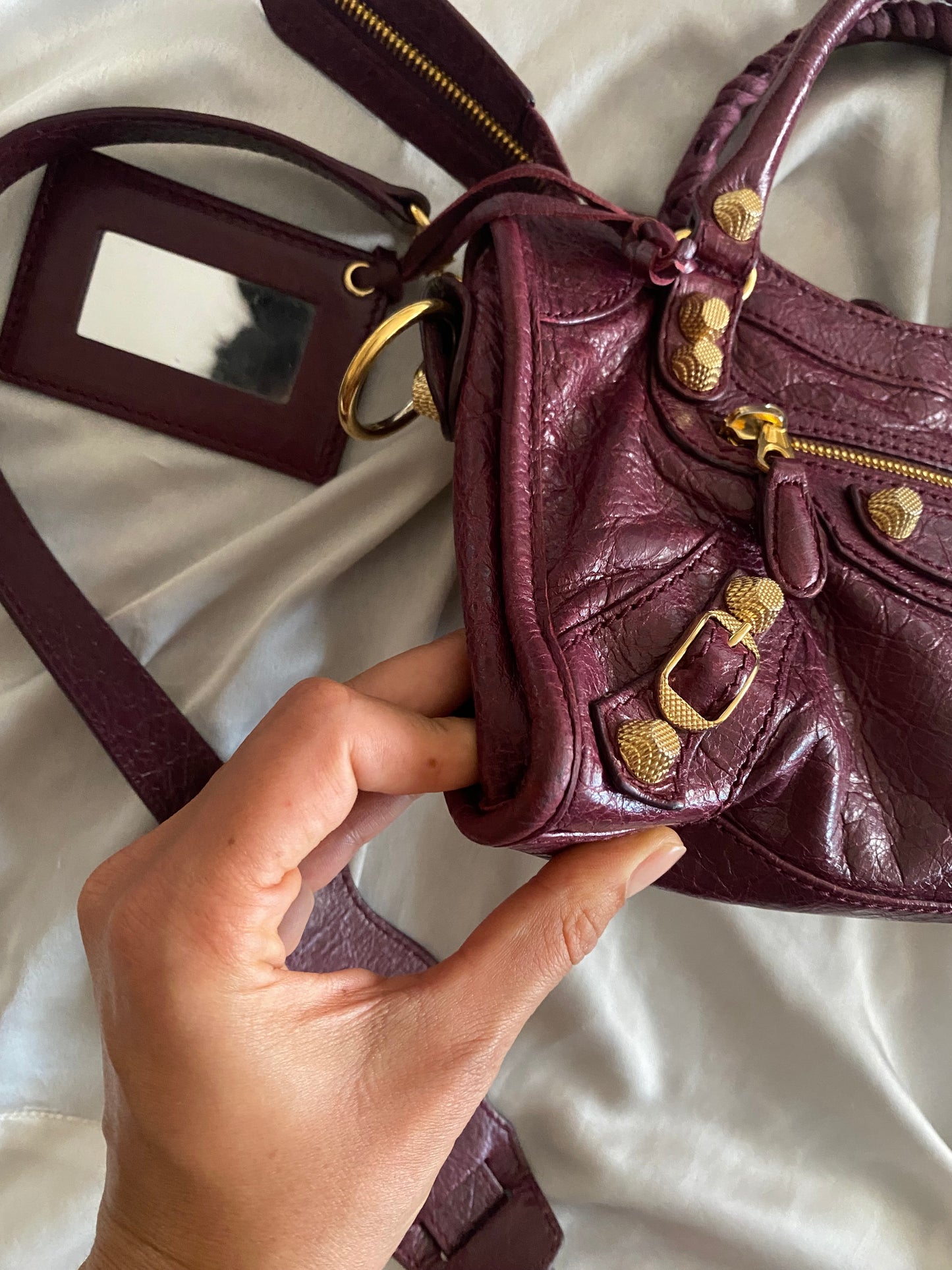 Balenciaga mini city violet prune f/w 2016