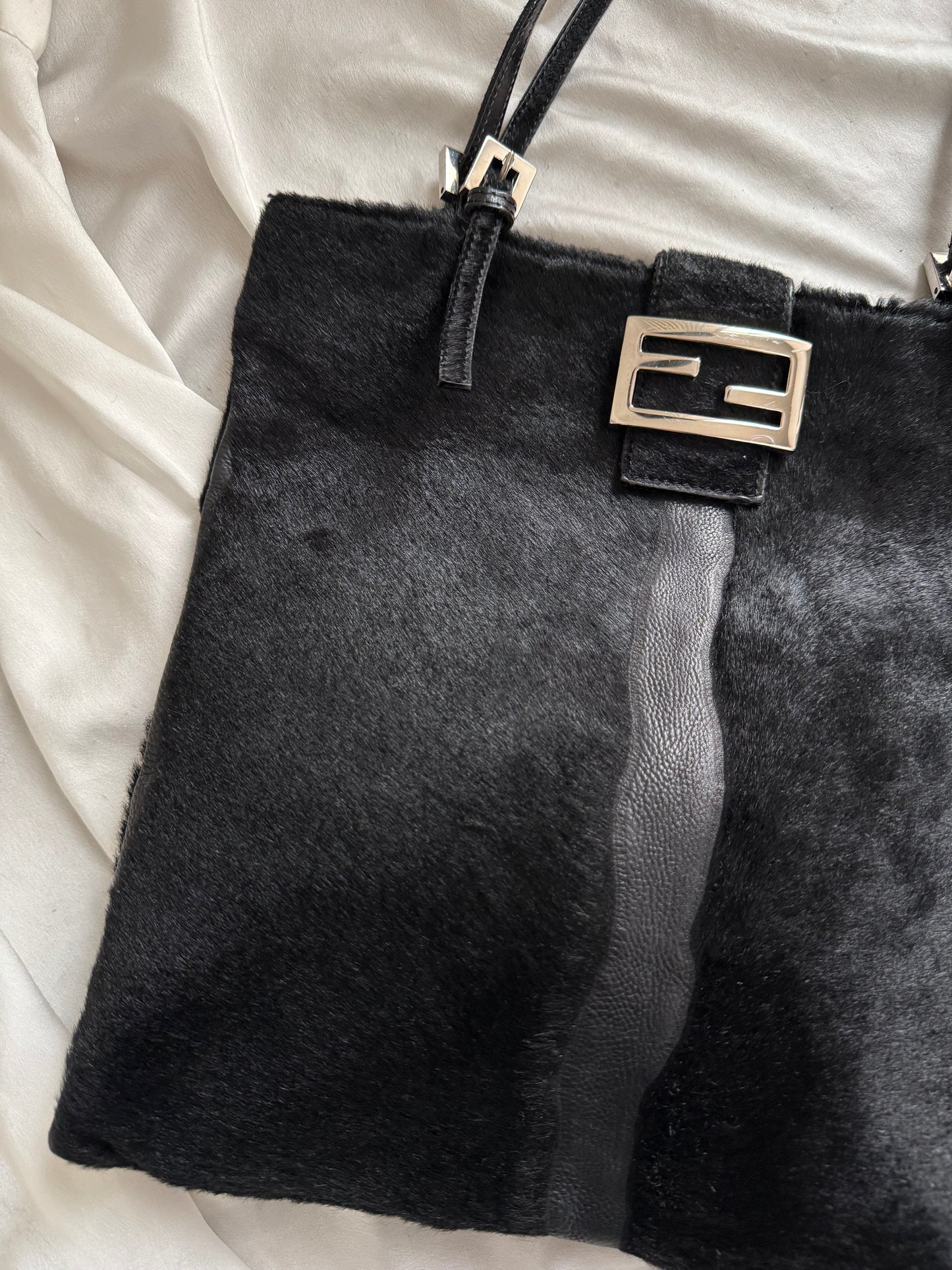 Fendi tote patchwork in vitello e cavallino