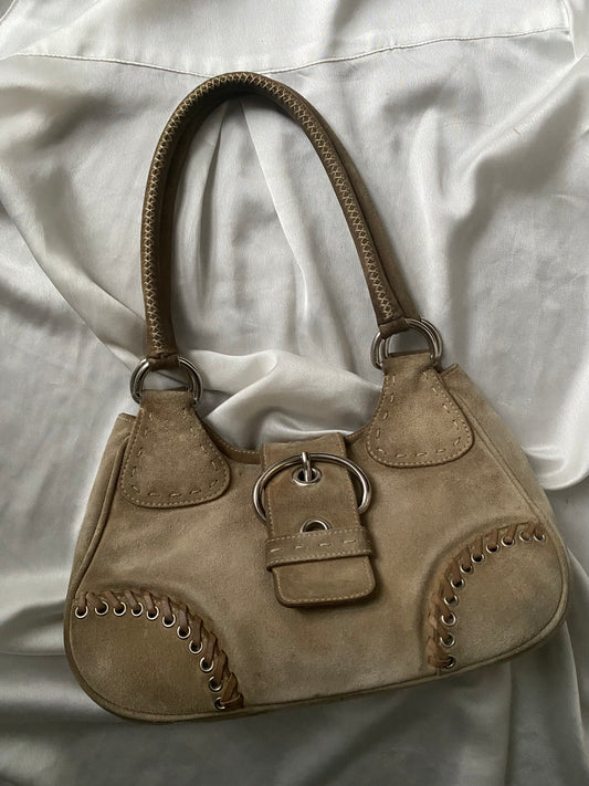 Prada moon champagne suede