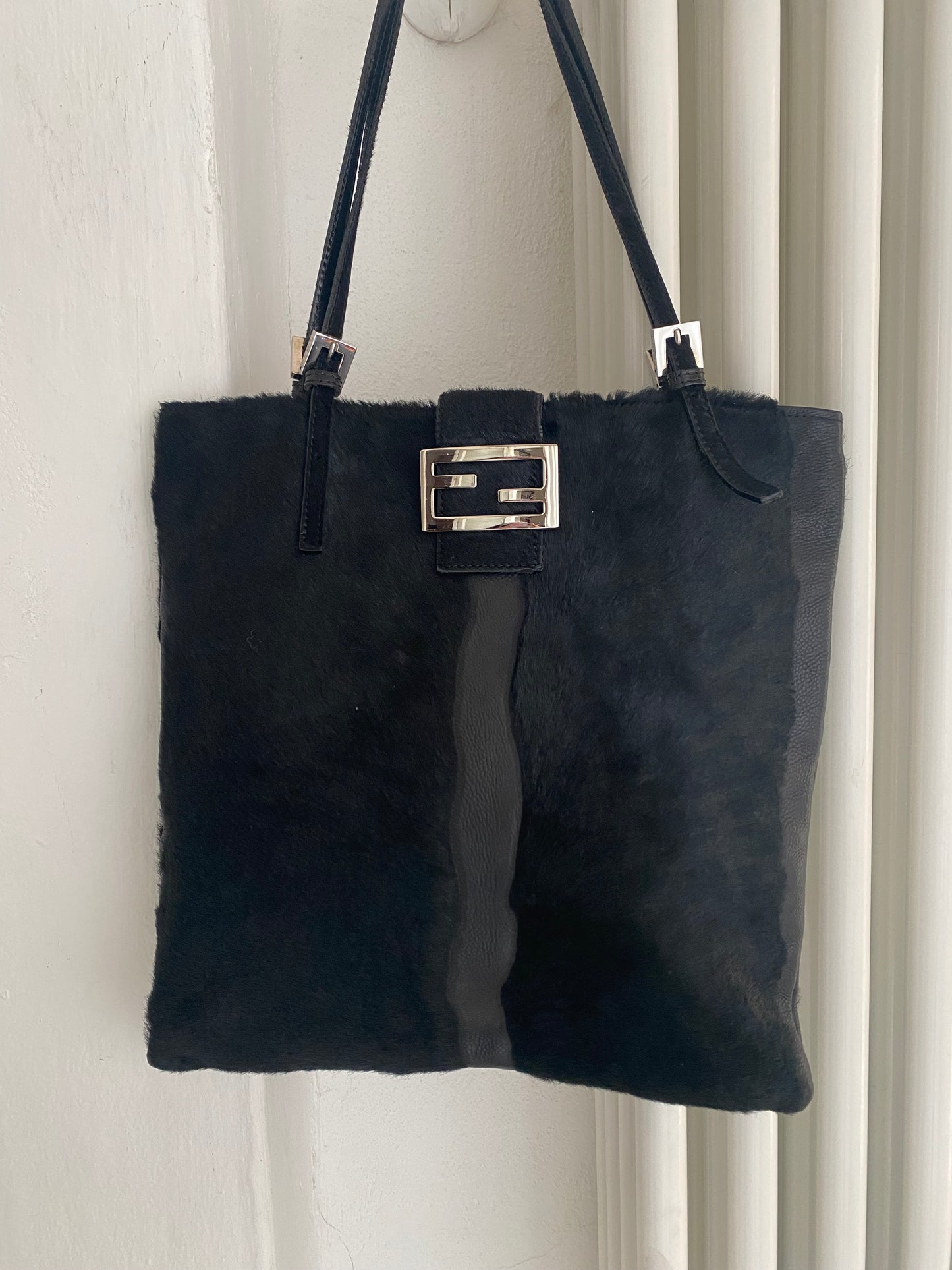Fendi tote patchwork in vitello e cavallino