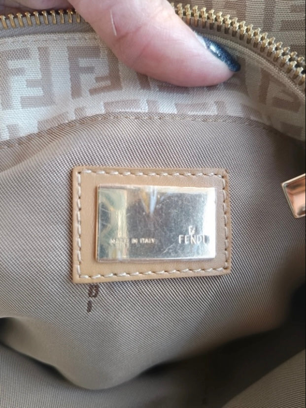 Fendi beige zucchini tote