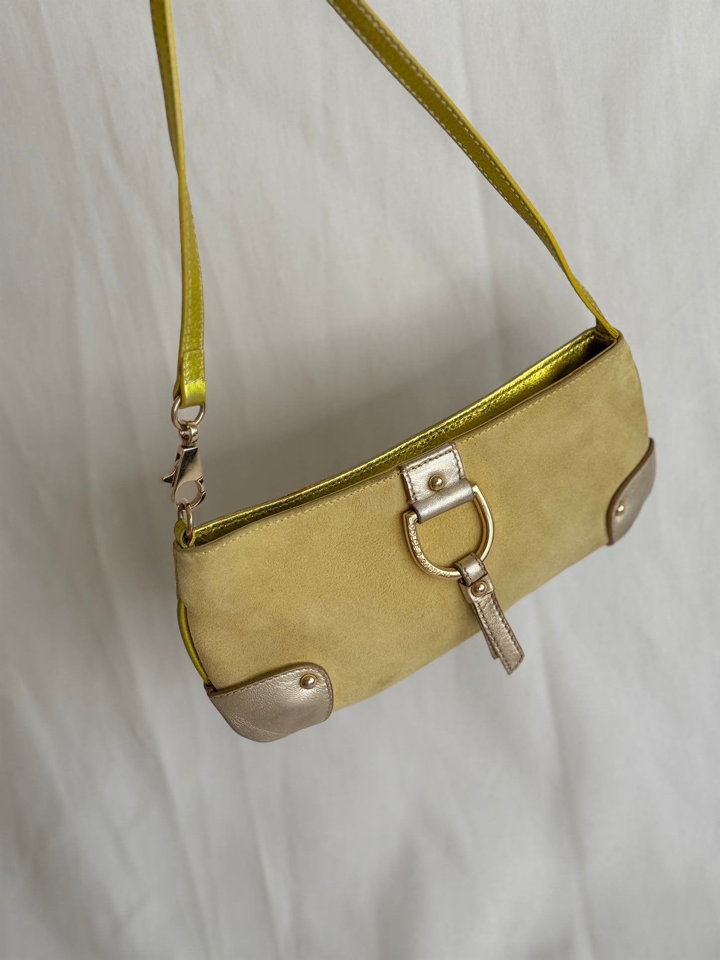 Dolce&Gabbana pochette camoscio gialla
