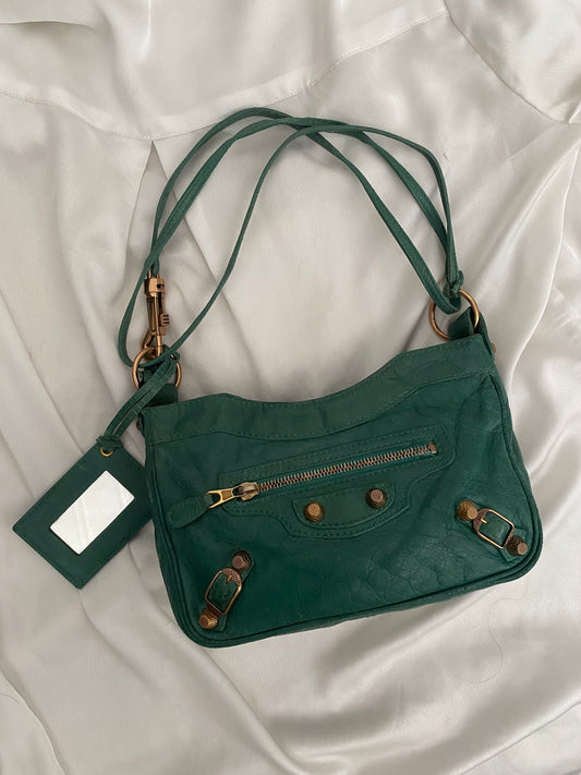 Balenciaga motocross 12 giant hip bag jade green