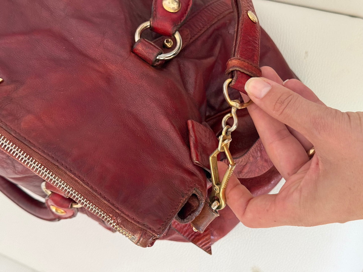 Miu miu bow bag borgogna