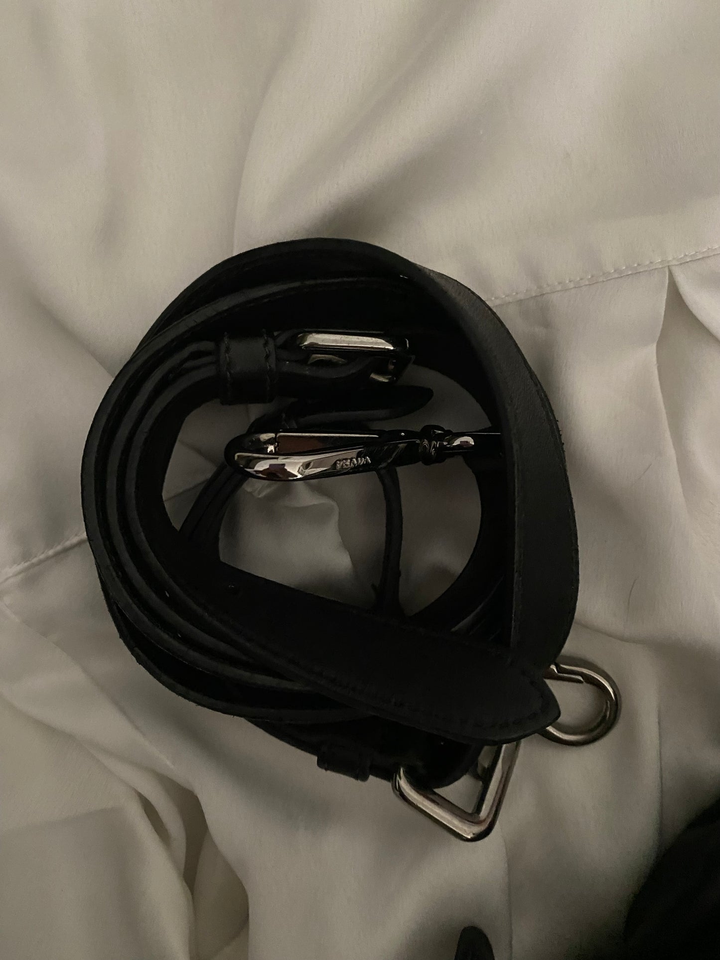 Prada pleated nylon and leather