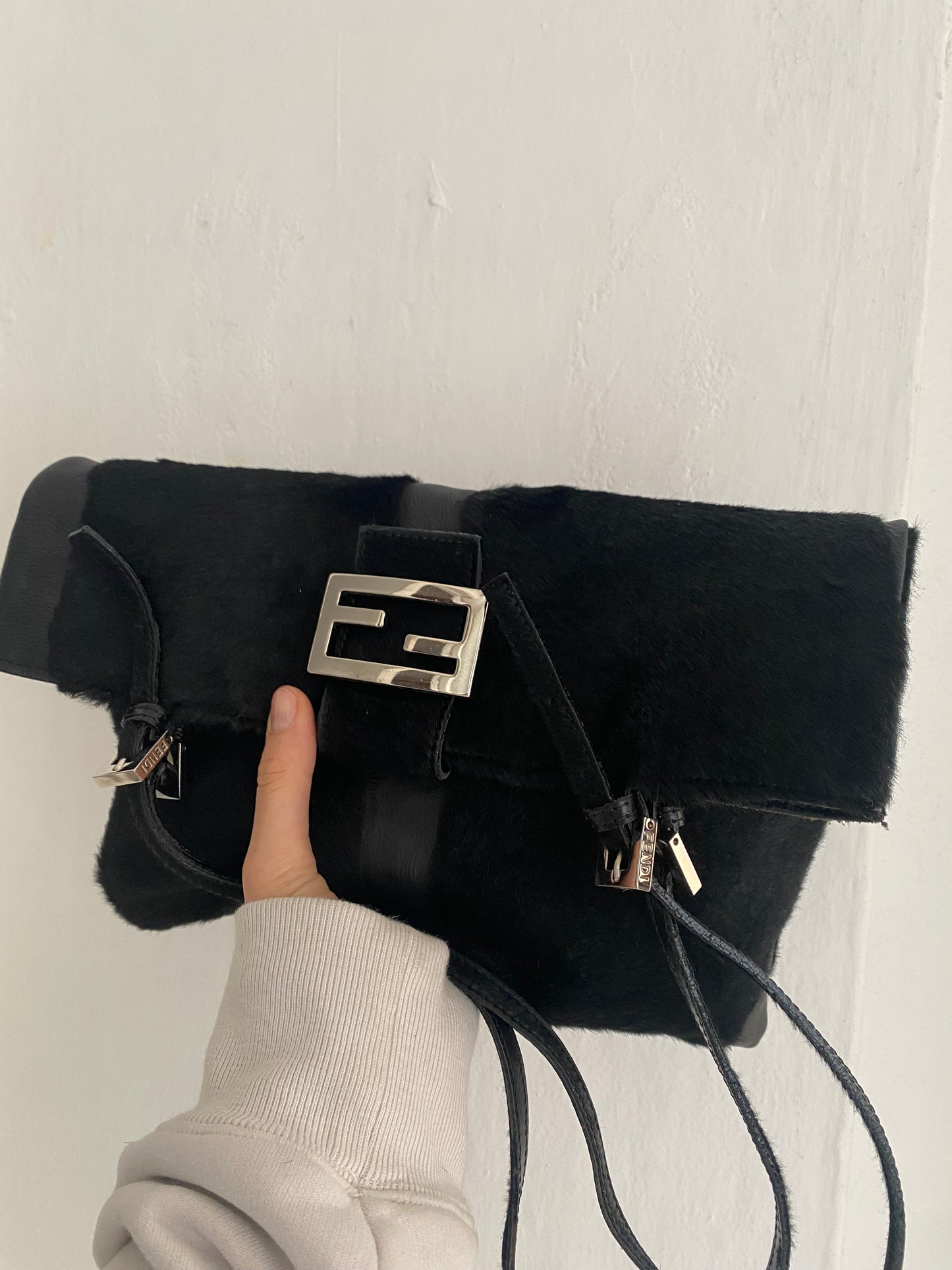 Fendi tote patchwork in vitello e cavallino