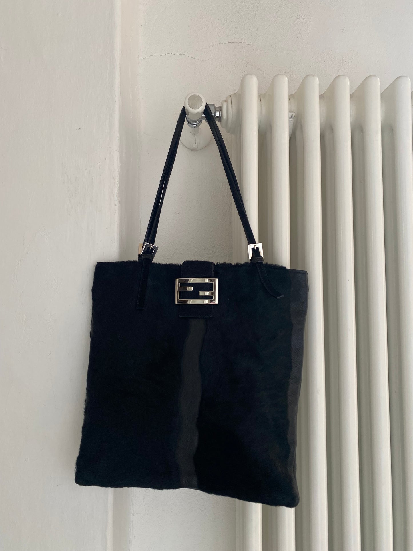 Fendi tote patchwork in vitello e cavallino