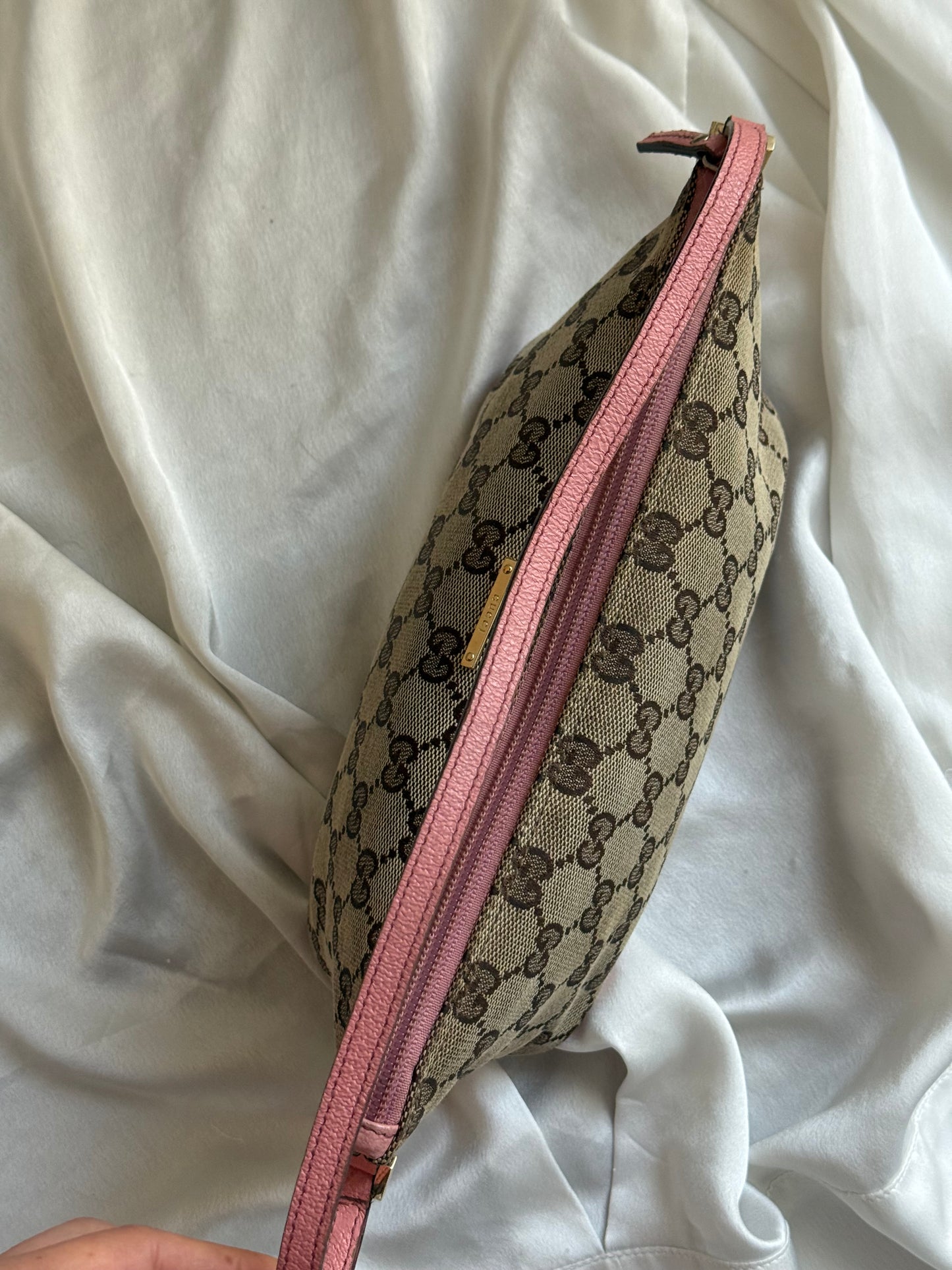 Gucci boat monogram marrone e rosa