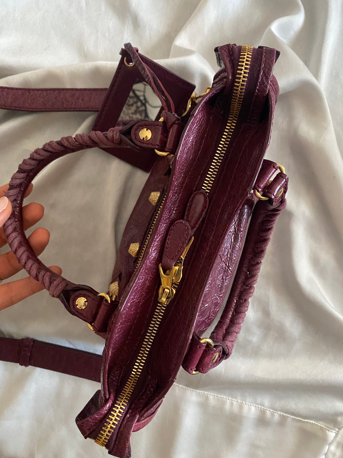 Balenciaga mini city violet prune f/w 2016