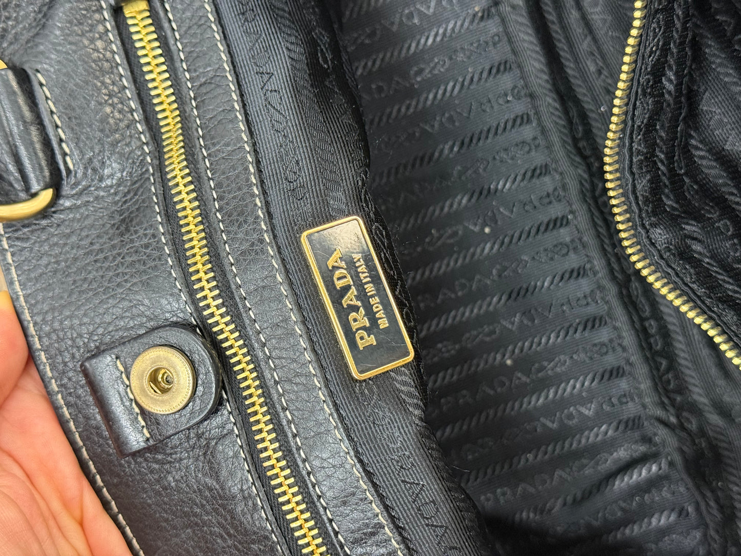 Prada double pocket black