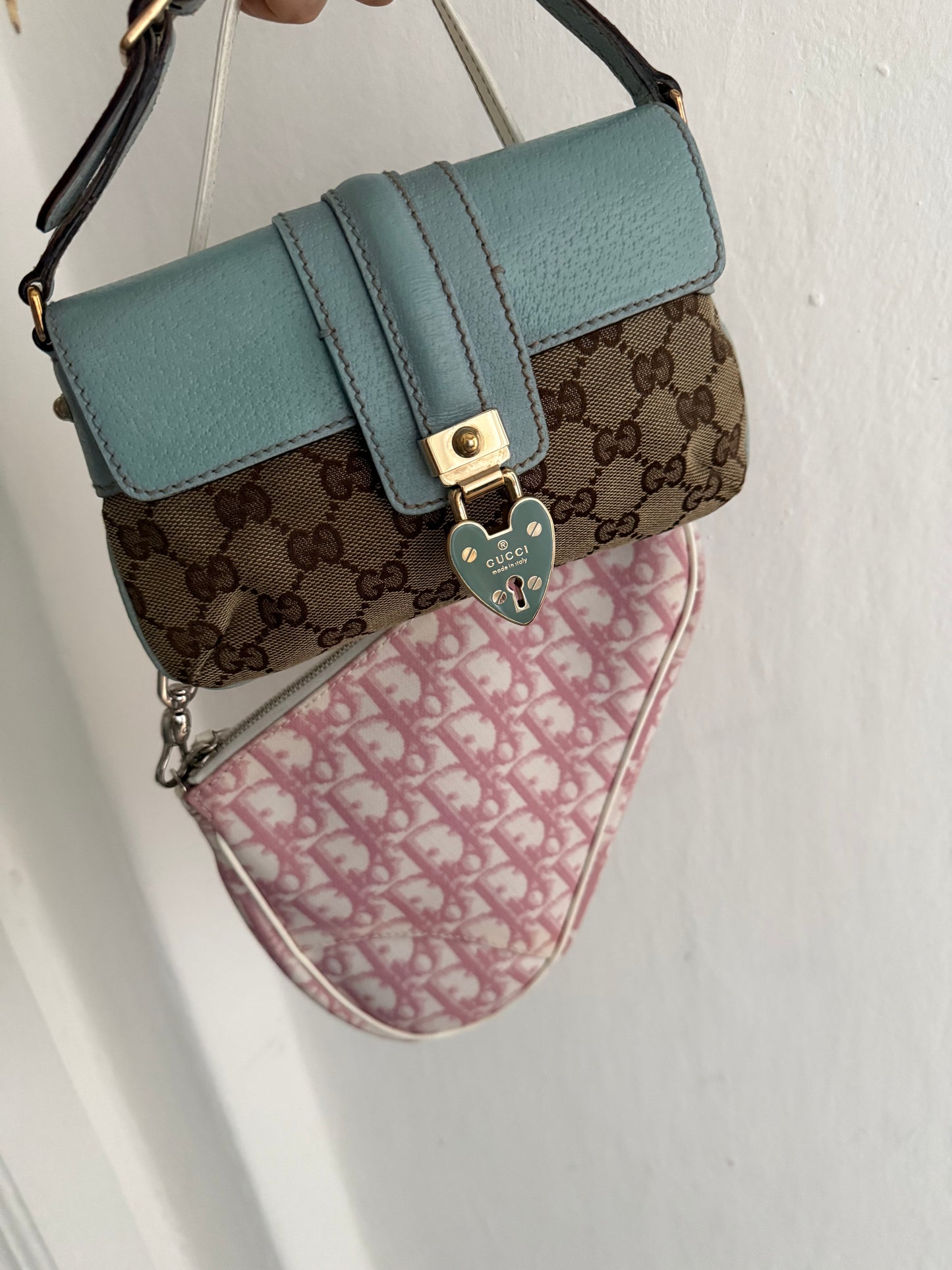 Dior mini saddle monogram rosa