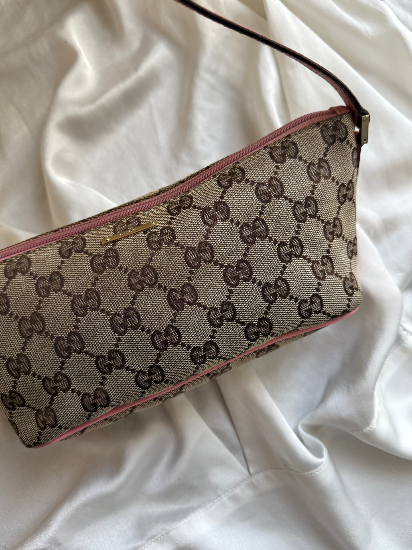 Gucci boat monogram marrone e rosa