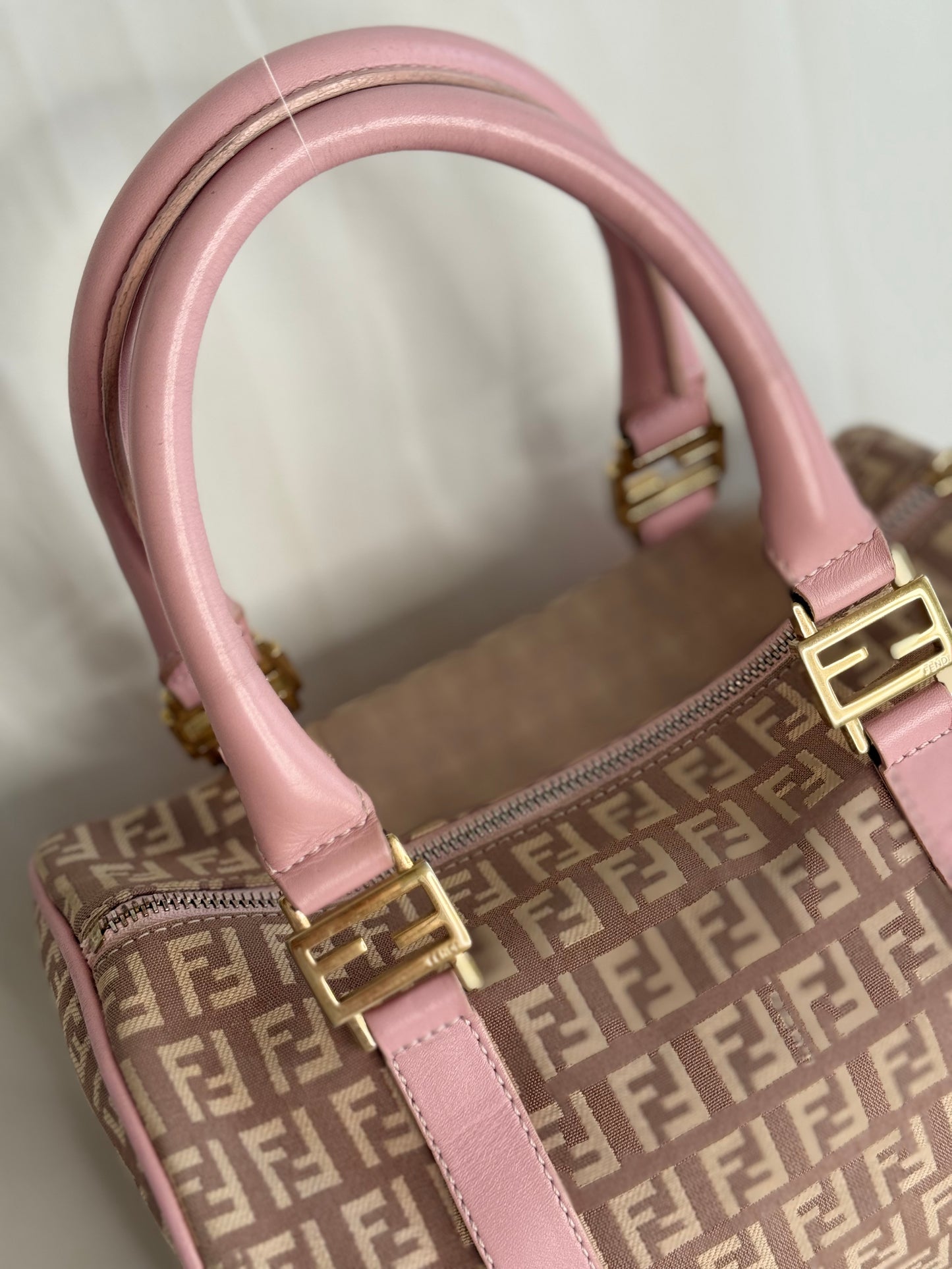 Bauletto Fendi small monogram zucchino rosa