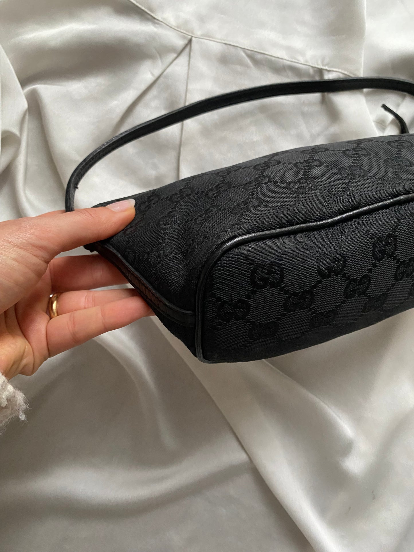 Gucci black monogram boat