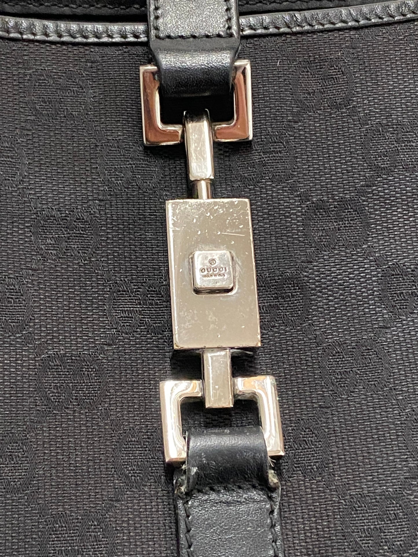Gucci Jackie monogram black silver hardware era Tom Ford